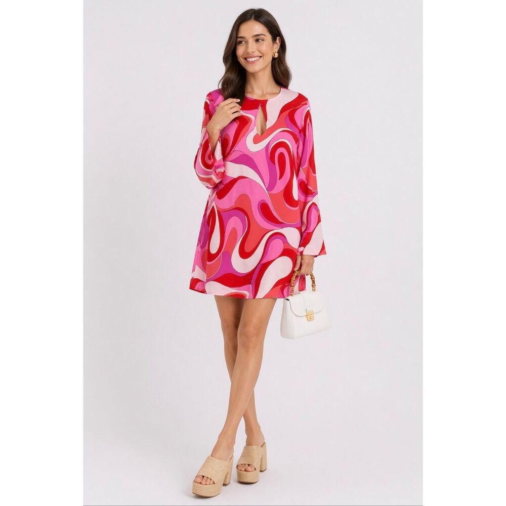 Hyacinth House Pink Mod Geo Mitzi Mini Dress M NWT Tuckernuck